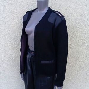 CREW OUTFITTERS UNISEX V-NECK POLAR ZIP FLEECE LINED "COMMANDO" SWEATER